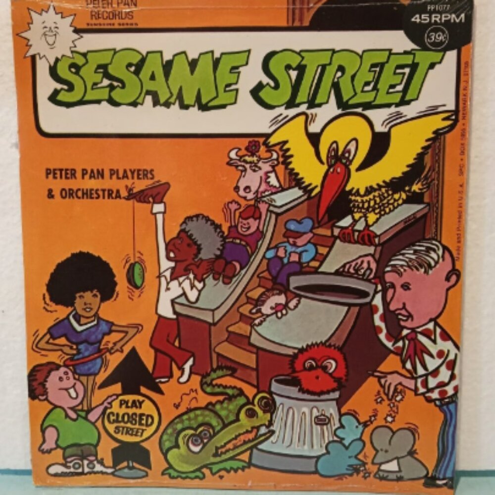 VTG 45 rpm Record Peter Pan Sesame Street THAT IS WHAT WE LEARN IN SCHOOL